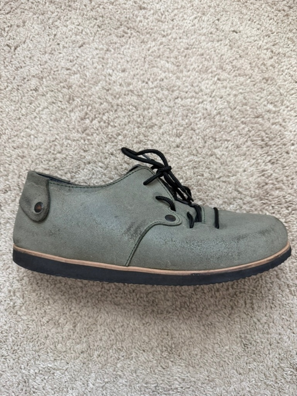 Levitas Mens Size US10.5 EU44 Olive Green Leather Comfort Walking Shoes Oxfords